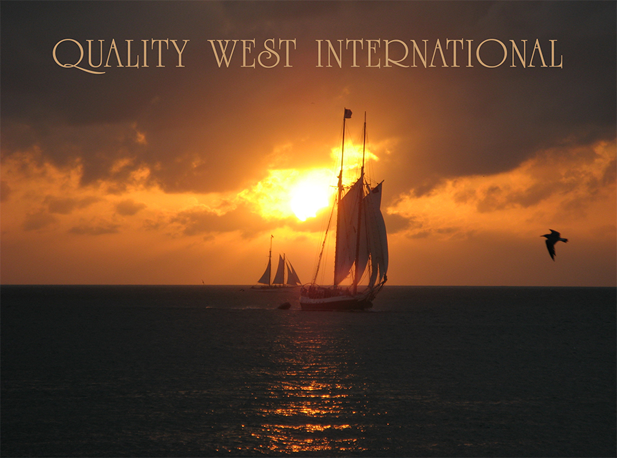beautiful ocean sunset and ships (c) qwi